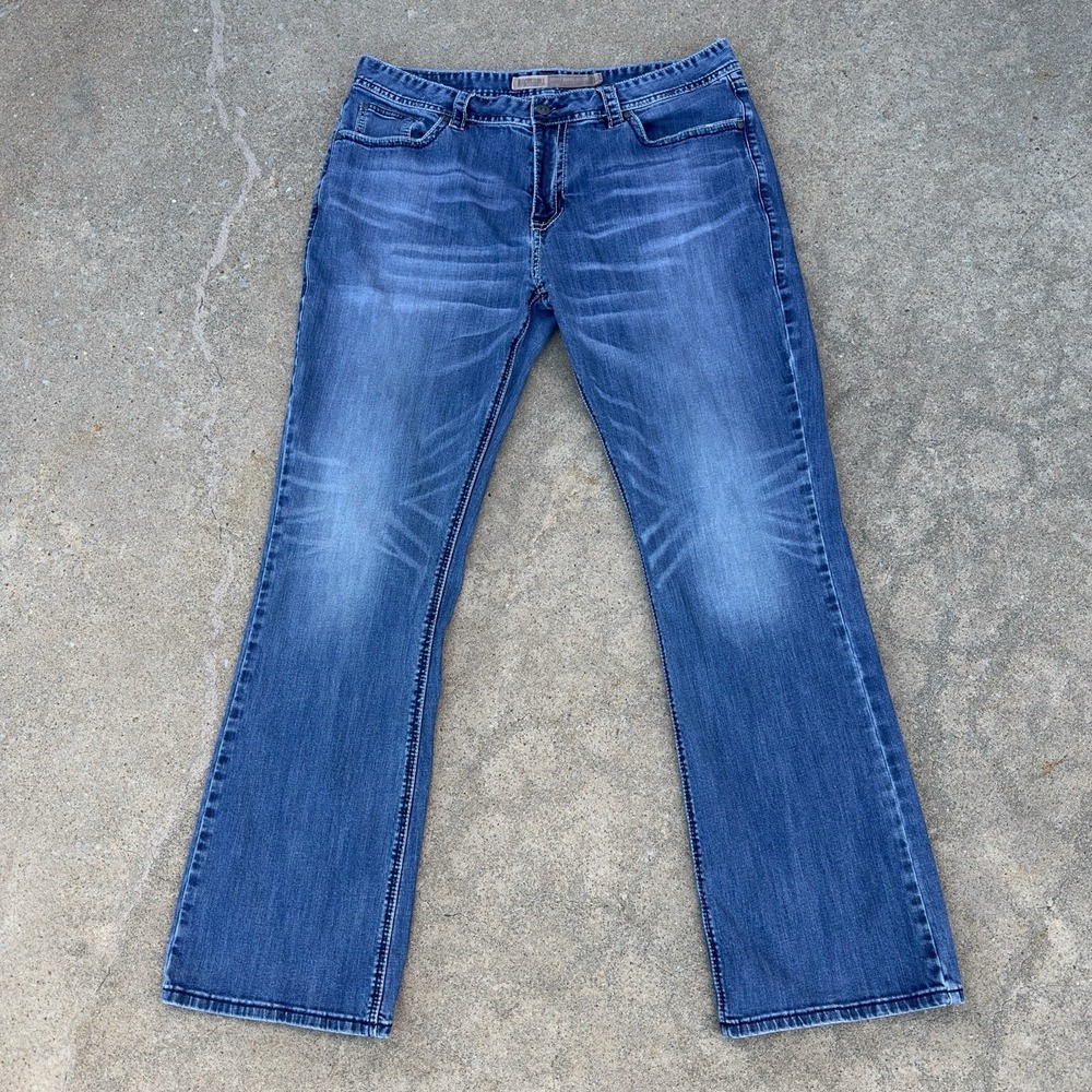 Rock & Roll Cowboy Double Barrel Jeans Men's 40x36 Blue Relaxed Bootcut Western